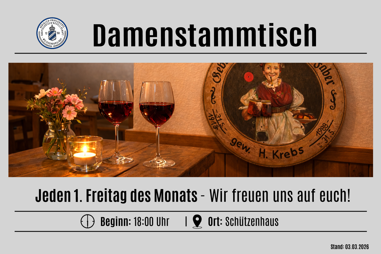 Damenstammtisch findet erstmalig am 06.03.2026 statt